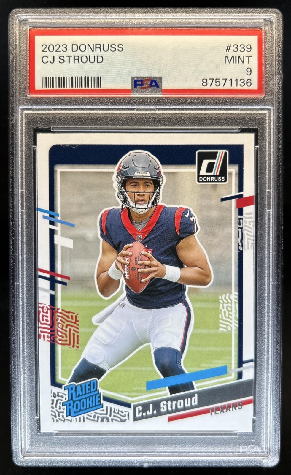 2023 Panini Donruss C.J. Stroud RC Rated #339 Texans PSA 9 Rookie view 1