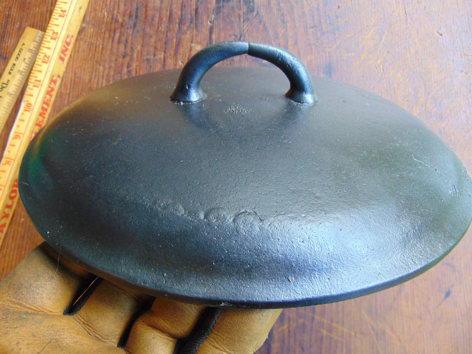 Antique Cast Iron WAPAK HOLLOW WARE No. 9 Advertising Kettle  Pot LID Clean Nice