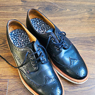 Ted Baker Edlinn Black Leather Wingtip Brogue Derby Lace Up Shoes UK 11 US 12