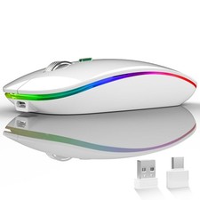 LED Wireless Silent Mouse, G12 Slim Rechargeable, 2.4G Portable USB Optical W...