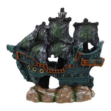 Fish Tank Landscaping Decor Interior Decoration of Aquarium Wreck Hidout