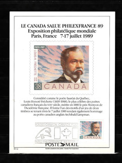 CANADA PHILEXFRANCE 89 Encart 1er Jour Rare