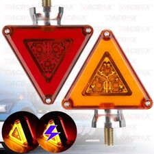 2x Amberred Led Dual Face Side Marker Light Fender Brake Turn Signal Semi Truck