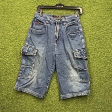 Vintage Fubu Jeans Shorts Boys 12 Denim Embroidered Jorts Y2K Grunge Cargo