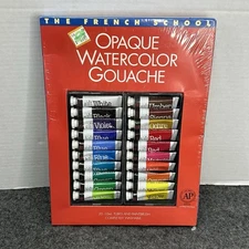 The French School Opaque Watercolor Gouache Paint Set 20 Tubes Sealed France