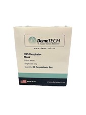 DEMETECH N95 Respirator Face Mask, NIOSH Approved, Made in the USA, Pack of 20