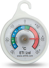 Fridge or Freezer Thermometer 52 Mm Dial, Colour Coded Zones. Ideal for Home, R