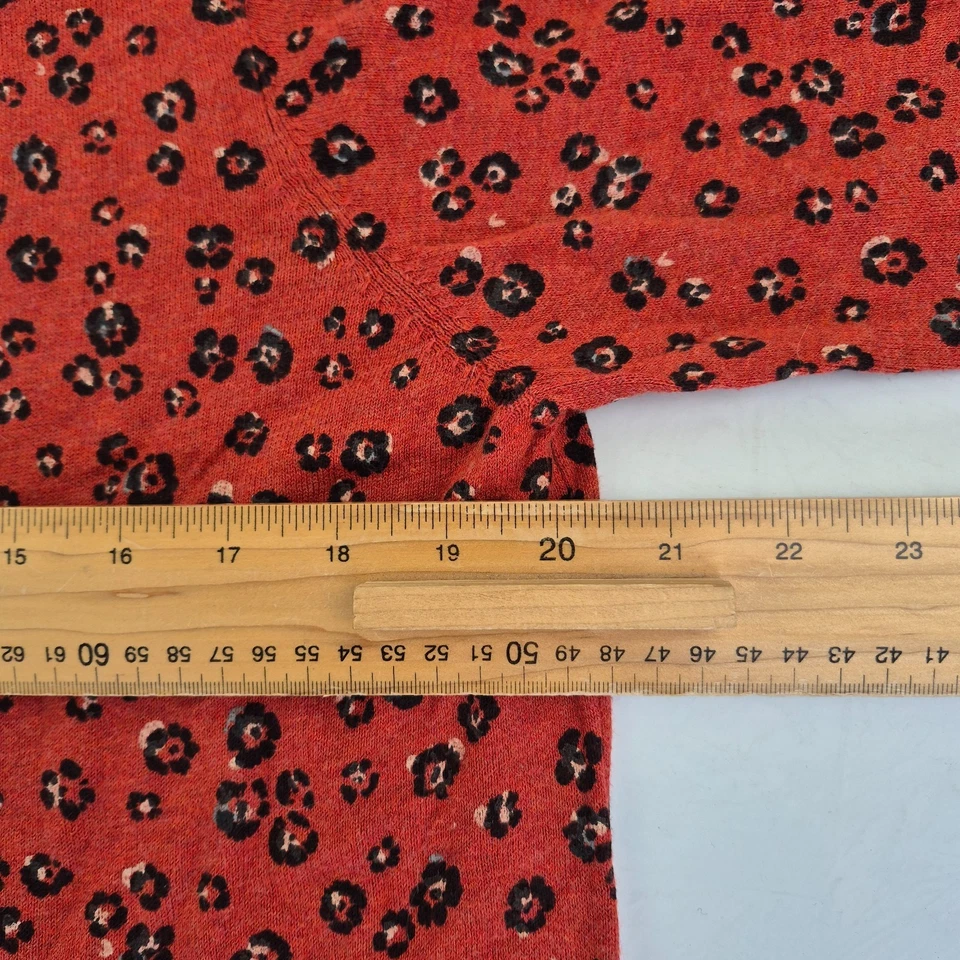 FAT FACE Top 12 Rojo Mujer Manga Larga Estampado Leopardo Tejido Jersey... - Imagen 4 de 4