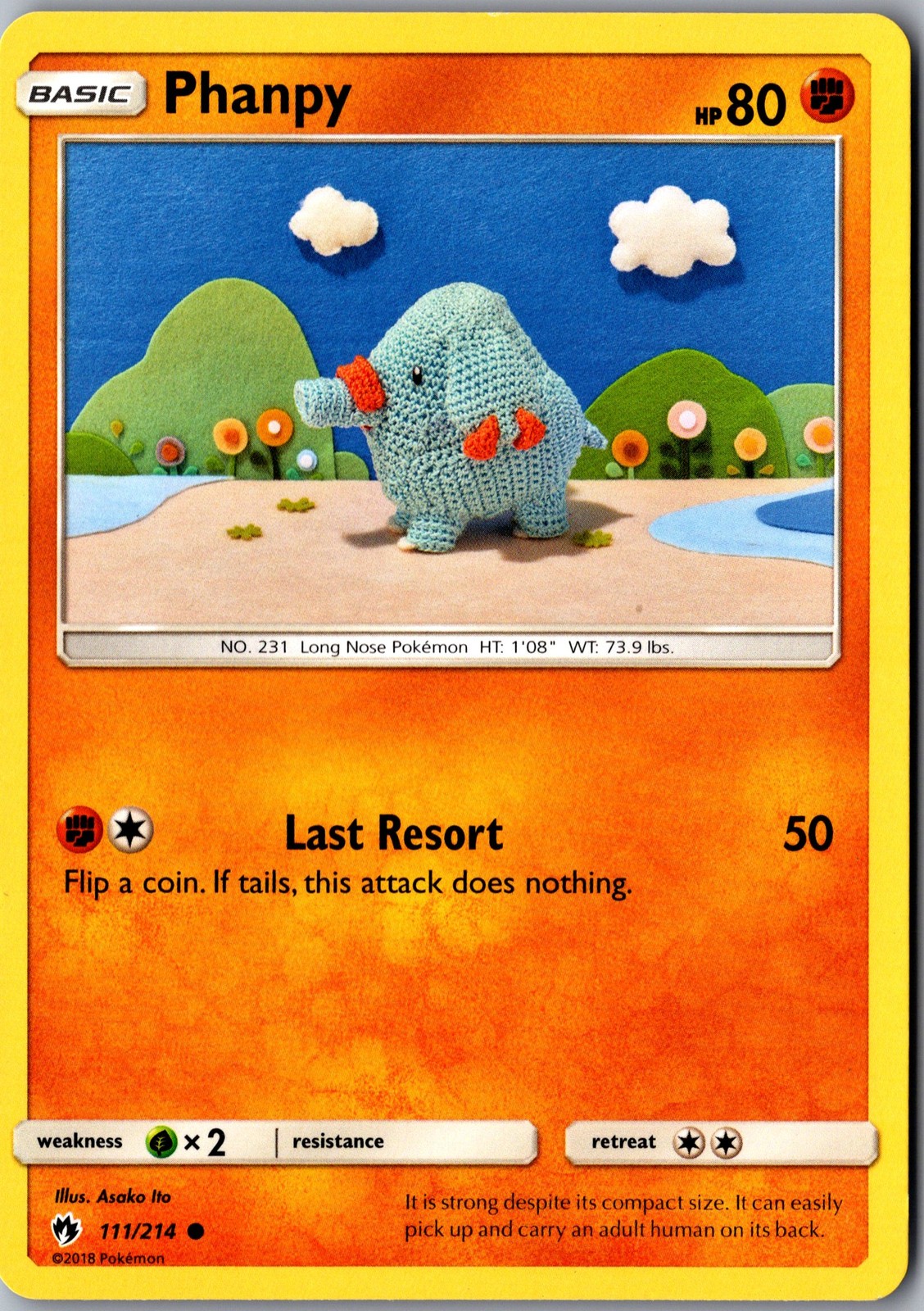 Phanpy 111/214 Common Lost Thunder Lightly Played Pokemon Card TCG Single