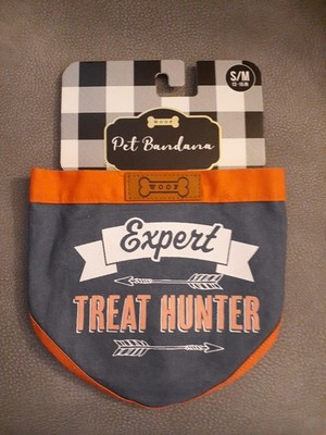 Woof Expert Treat Hunter Pet Dog Bandana. SZ S/M 13-15''