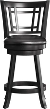 Fairfox Swivel Stool with Rectangular Lattice Back, Counter Height, Black