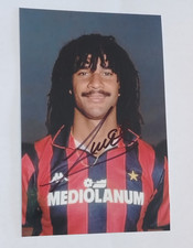 AUTOGRAFO RUUD GULLIT FOTO HAND SIGNED FOTO MAGLIA AC MILAN OLANDA ITALIA CALCIO
