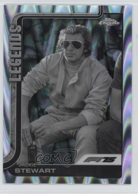 2025 Chrome Formula 1 Black & White RayWave Refractor Jackie Stewart HOF 0q2