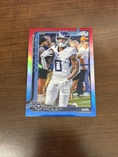 2025 Topps Chrome Football Calvin Ridley Red White Blue Refractor Titans