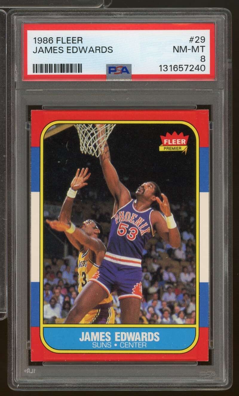 James Edwards Card 1986-87 Fleer #29 PSA 8