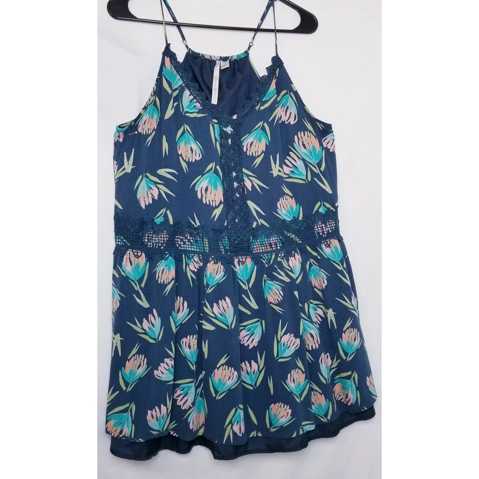 Vestido Corto LC Lauren Conrad Multicolor Estampado Floral Sin Mangas Forrado Talla L Foto 4 de 4