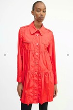 Women's MAX MARA Long Ruched Trench Coat Overcoat Rain Coat Jacket UK 14 EU 42 L
