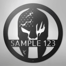 Battle Spartan Helmet - Steel Sign