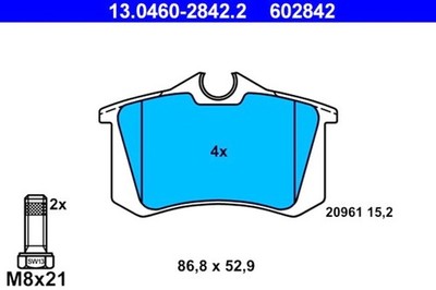 ATE Disc Brake Pad Set For PEUGEOT 405 I II 425108