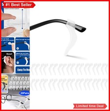 Eyeglass Ear Grips 20 Pairs Anti-slip Silicone Ear Hook Retainer for Sports