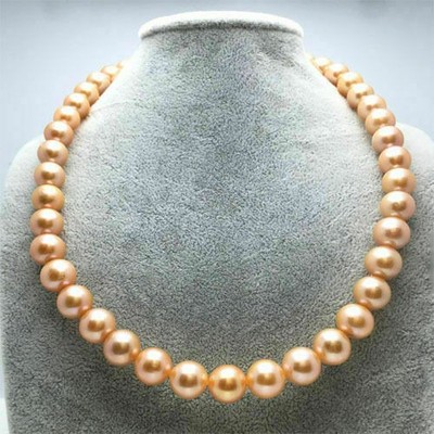 18 L Gorgeous AAAA+ 9-10mm south sea round Gold pearl necklace 14K Gold