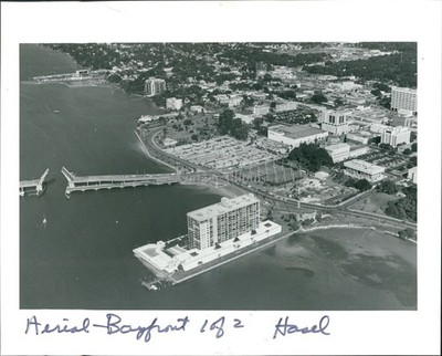 1984 Clearwater Florida Aerial View Bridge Buildings Historic Vintage Photo 8x10