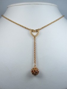 Authentic Nina Ricci Gold Plated Necklace with Swarovski Crystals 16-18" Length - 7622