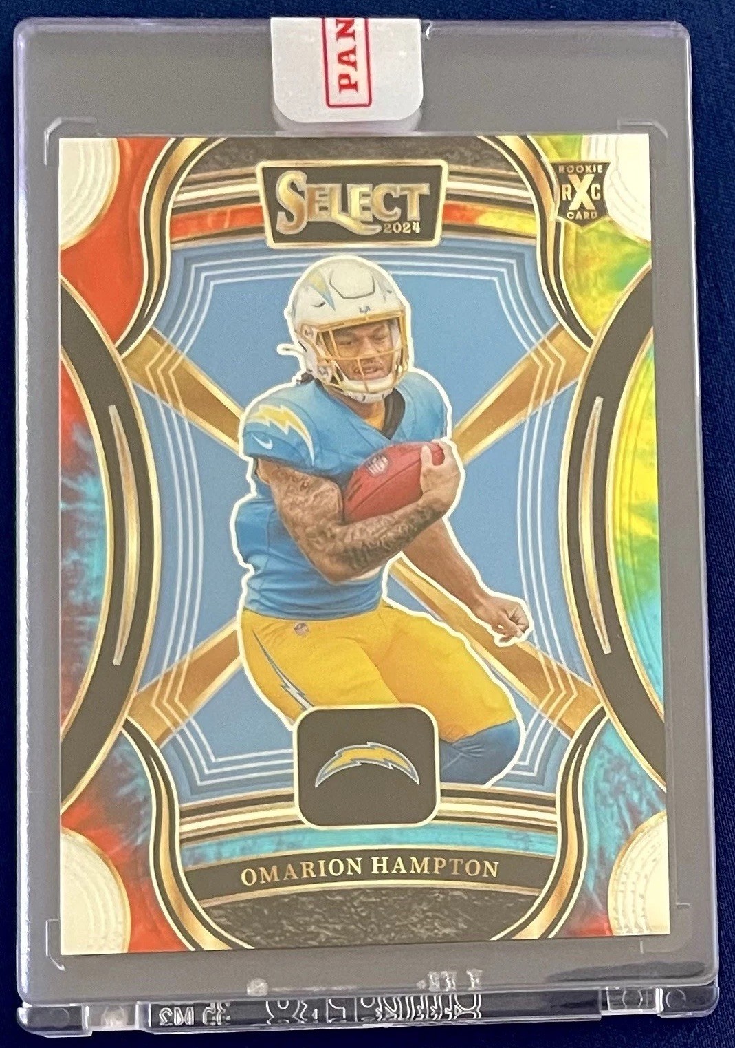 2024 Select XRC Omarion Hampton Tie Dye Prizm #/25 Chargers