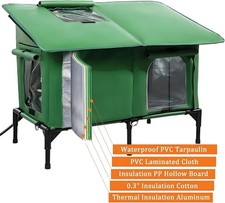 Heated Cat House for outside Winter, Extra Large Size Insulated Weatherproof Out
