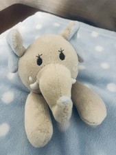 Blue And White Gray Elephant security Blanket Soft Lovey