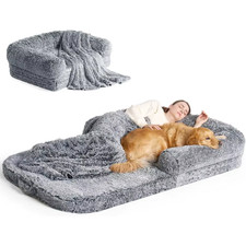Foldable Human Dog Bed, 72"X44"X11" Orthopedic Memory Foam Human Sized Dog Bed,
