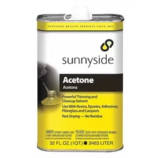 Sunnyside 84032 Cleanup Solvent, Acetone, 1 Qt, Can, Clear