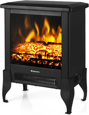 Suburbs TS17 Compact Electric Fireplace Stove, 18  Freestanding Stove Heater wit