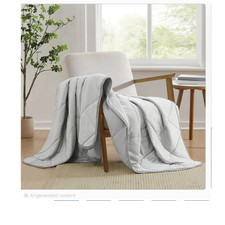 Cooling Soft Throw Blanket Gray 60x70in Polyester Nylon Spandex