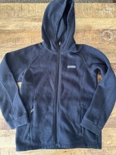 GUC Columbia Jacket Kids Youth Boy Girl Full Zip Fleece Hood Pockets Black S 7 8