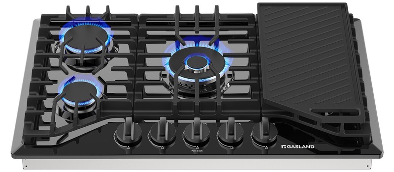 GASLAND 30 In. Gas Cooktop & Griddle 5 Burner Stovetop 120V NG/LPG CSA Certified