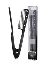 V Shape Hair Straightening Comb-anti Heat Damage Rounded Teeth for Knotty/Friz