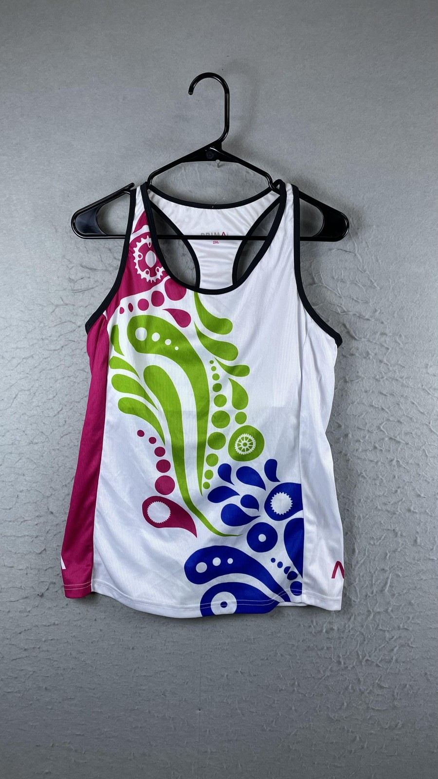 Primal Cycling Jersey Tank Top Womens 2XL Multicolor Geometric Racerback Bike