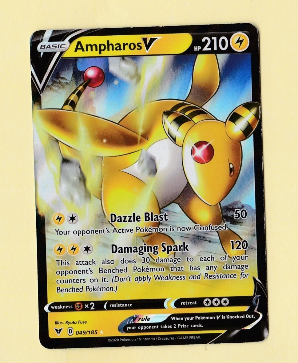 2020 Pokemon Ampharos V HP 210 049/185 Holo S & S Vivid Voltage