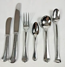 Fontessa 18/10 Stainless Flatware Set 38 Pieces Heavy Modern Silverware