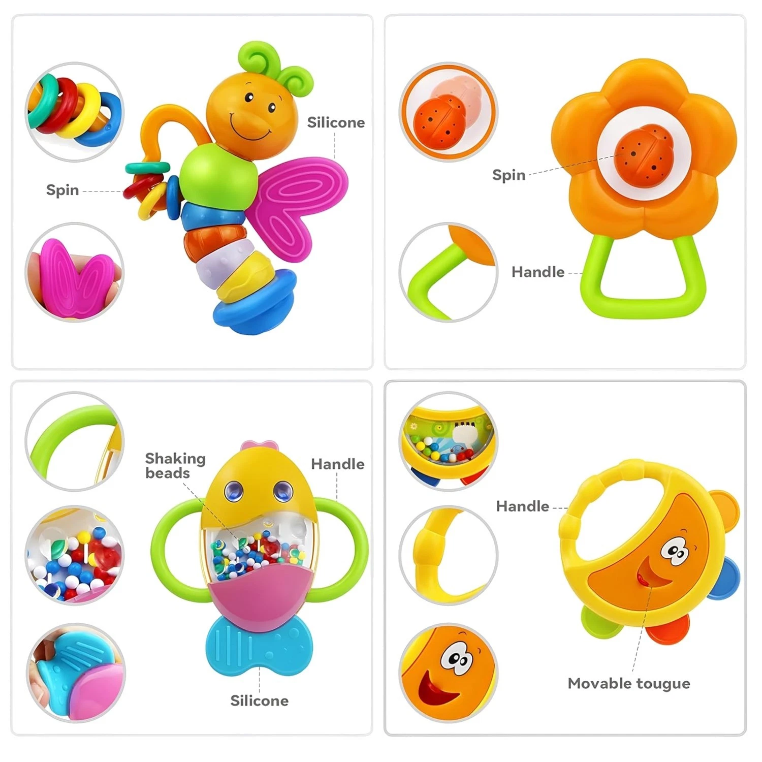 Montessori Baby Rattle Teether Gift Set
