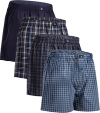 Boxers Tissés 100% Coton Bio, Caleçon Americain Pour Hommes, Coupe Ample, Lot De