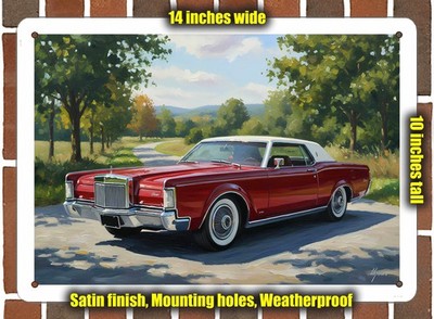 Metal Sign - 1969 Lincoln Continental Mark III Oil Painting - 14x10