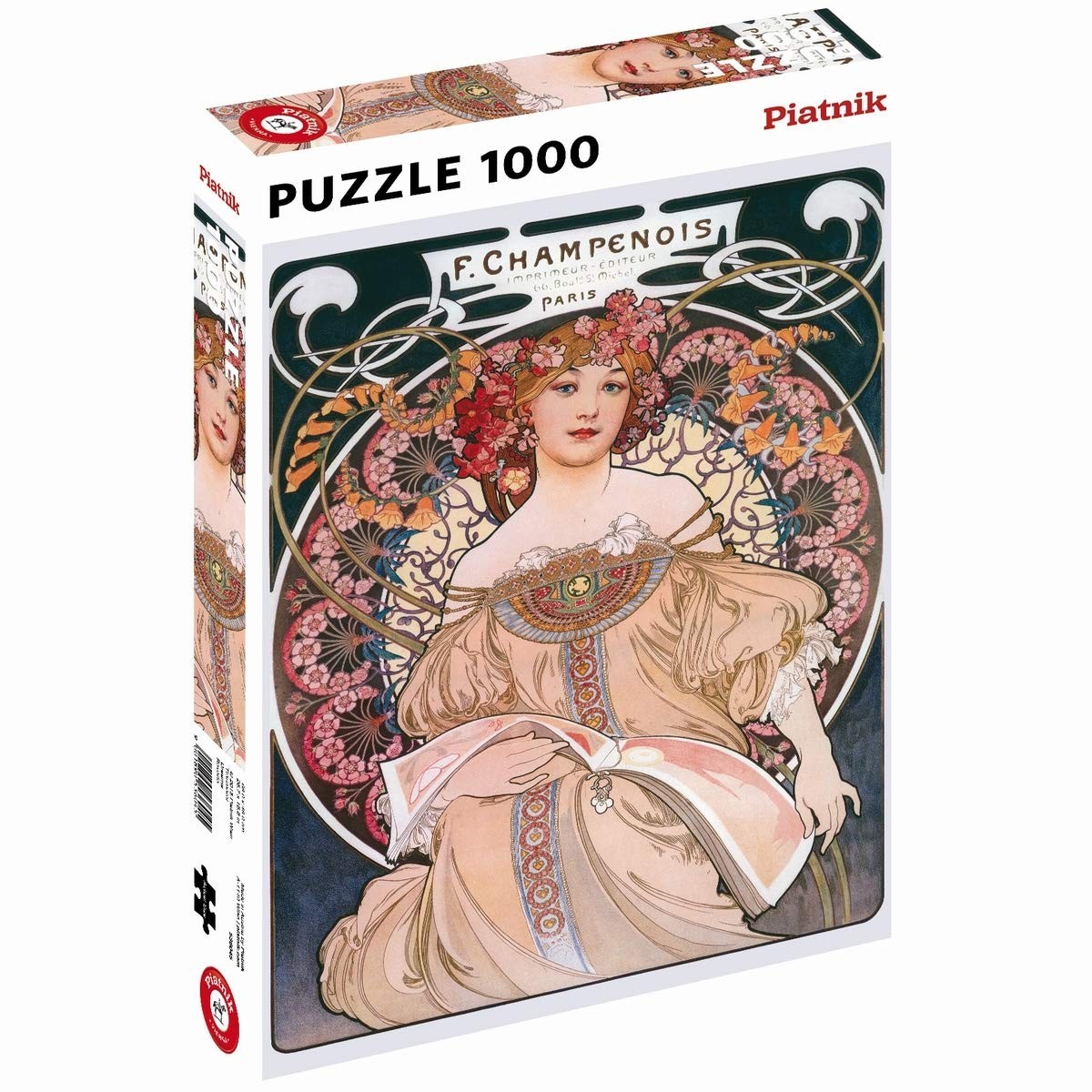 Puzzle 1000 pièces Mucha Rêverie en carton recyclé de 70x50 cm