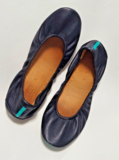 TIEKS by Gavrieli Slip-On Ballet Flats Shoes Black Leather Foldable Womens Sz 9