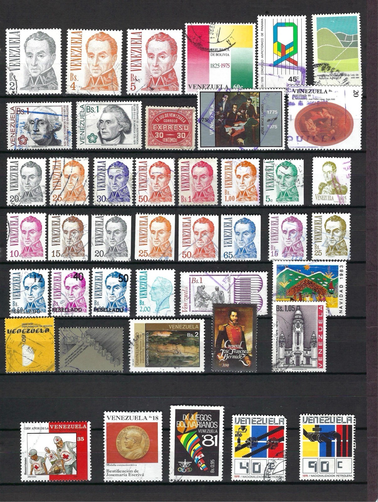 VENEZUELA Used Stamps Lot- 42 Different- Nice Selection-Good Value -Take a Look!