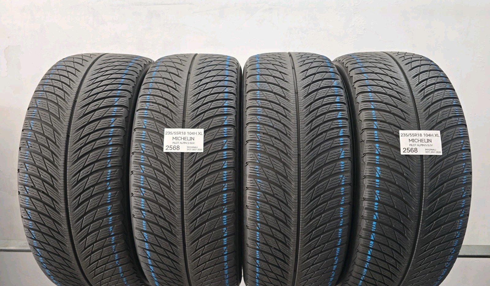 4 GOMME TERMICHE 235/55 R18 104H XL MICHELIN PILOT ALPIN 5 SUV PNEUMATICI USATI