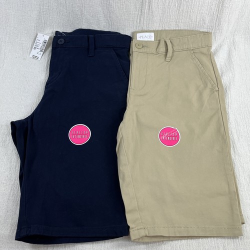 THE CHILDREN'S PLACE Girls Lot Of 2 Uniform Shorts Khaki & Black Size 14 Bermuda