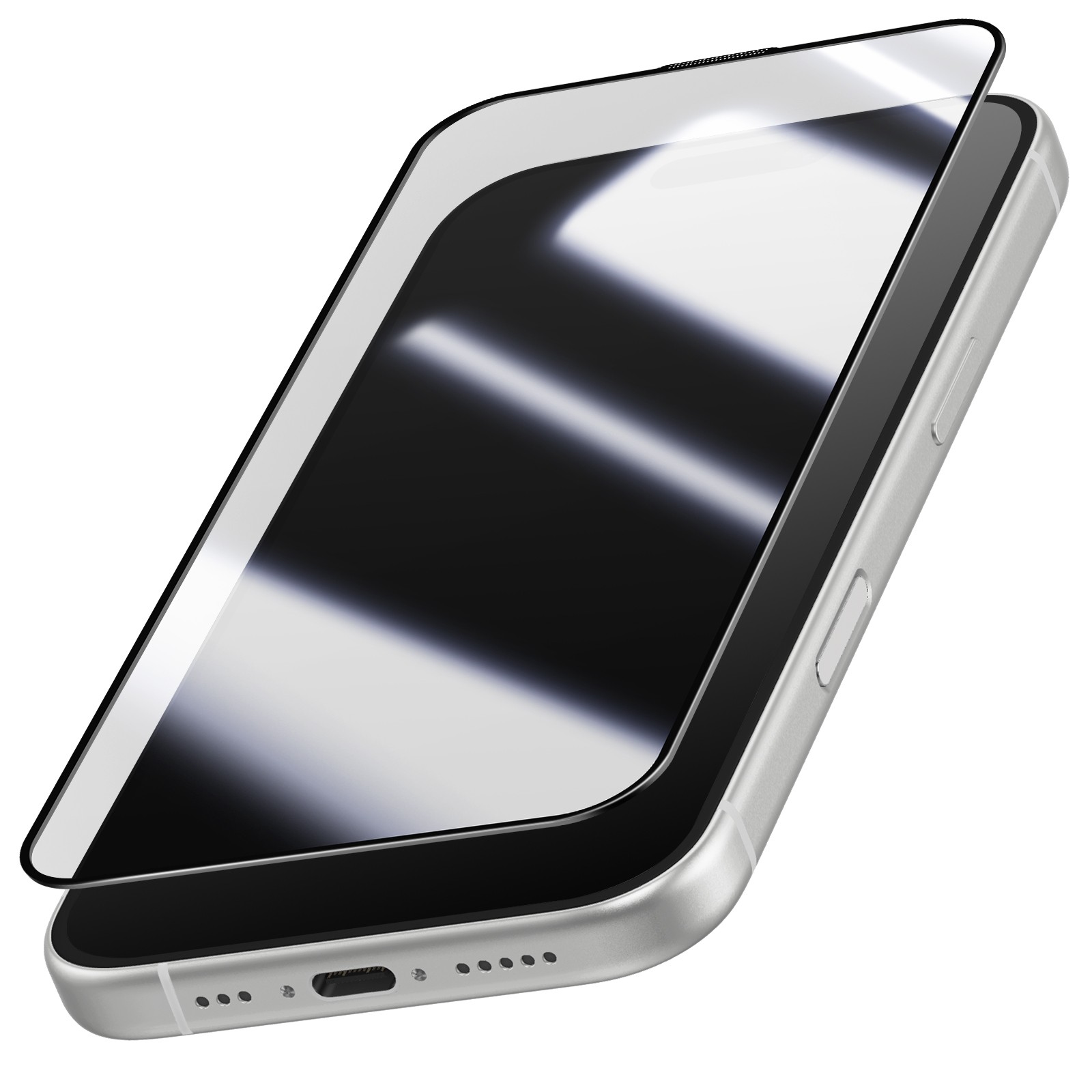 Film protecteur verre trempé iPhone 17 noir Avizar Full Glue