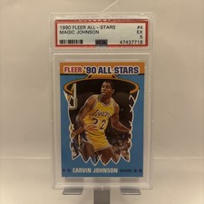 PSA 5 1990 Fleer All-Stars Magic Johnson #4 Lakers Vintage